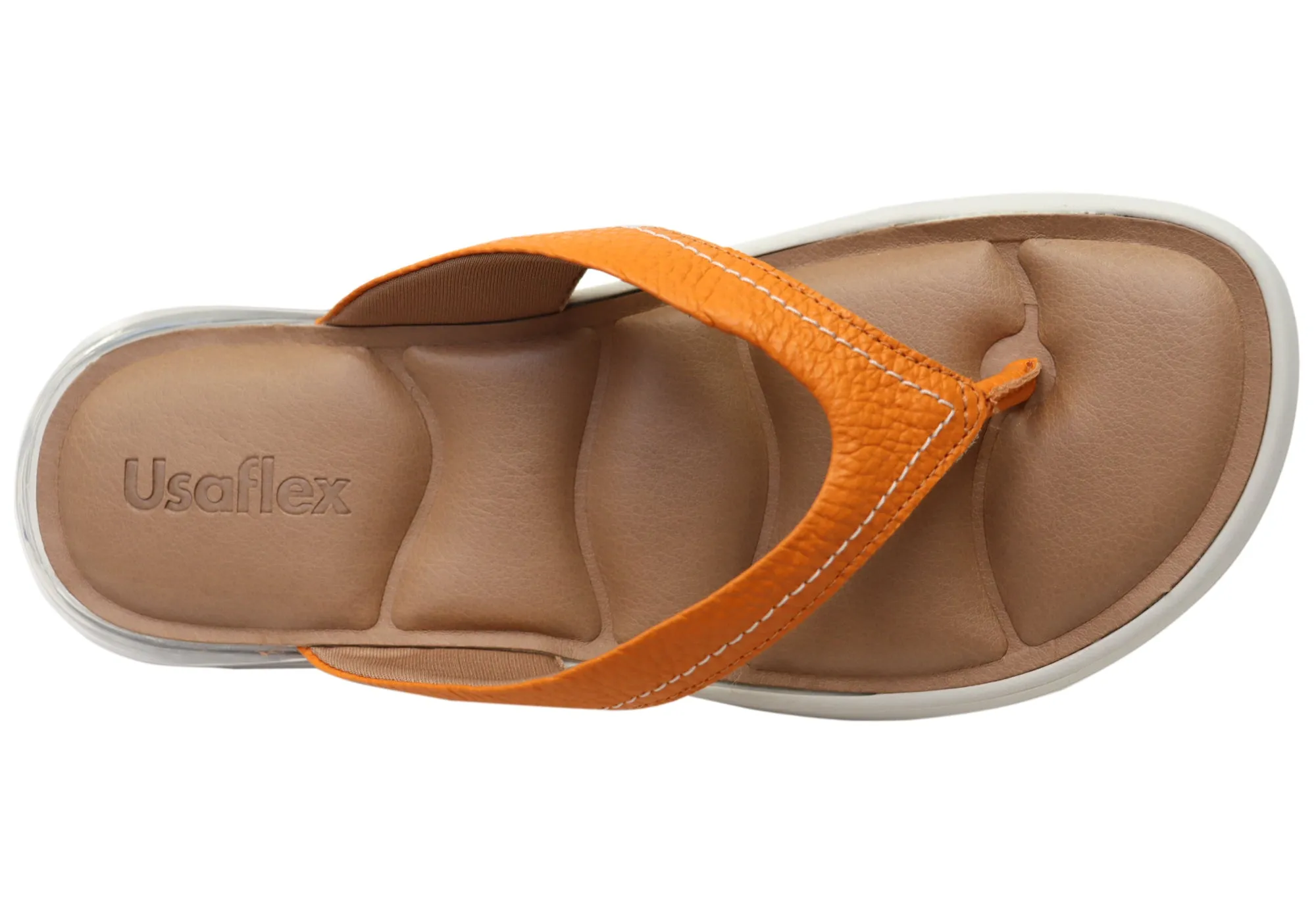 Usaflex Resort Womens Comfortable Brazilian Leather Thongs Sandals Usaflex Shoes