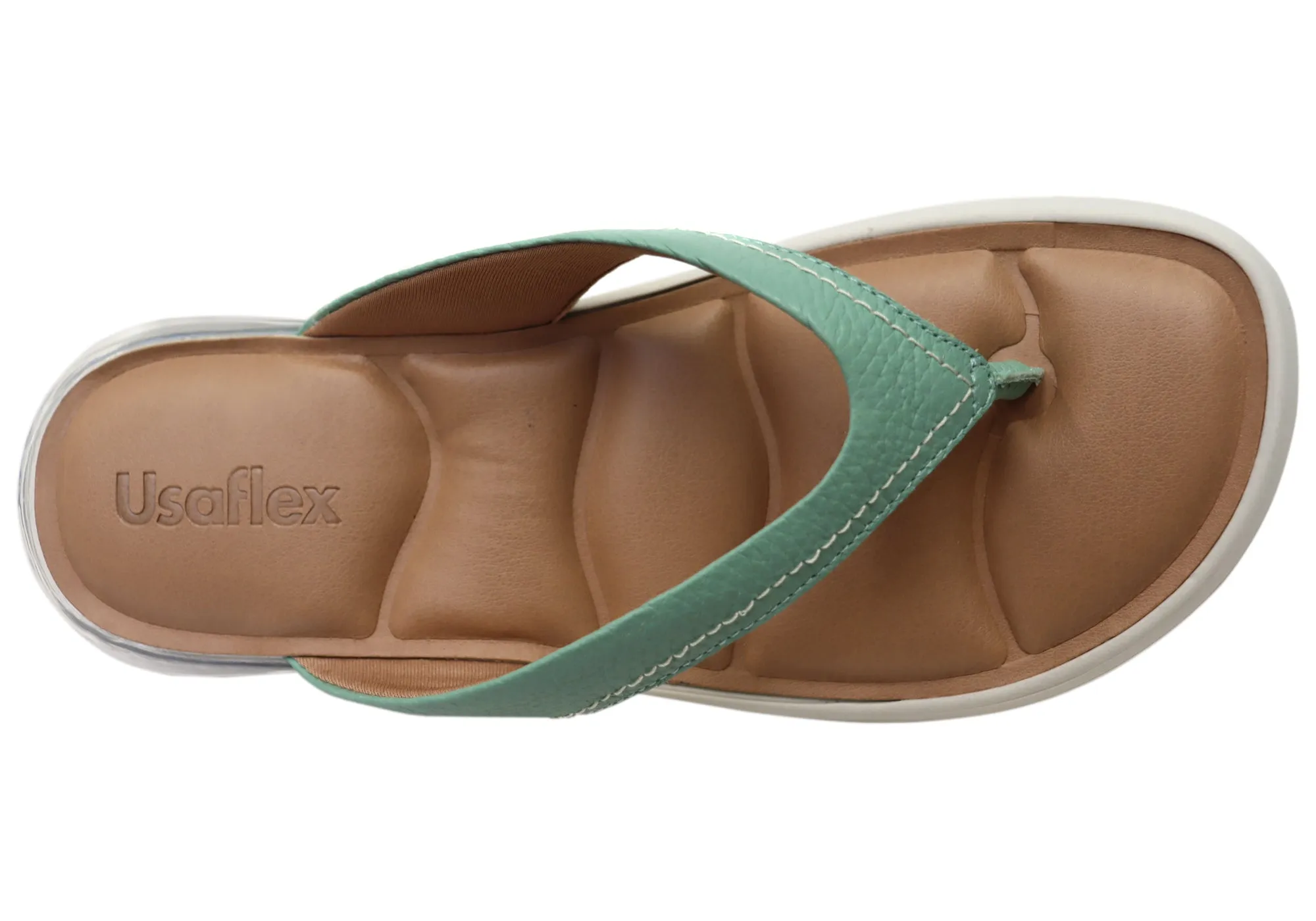Usaflex Resort Womens Comfortable Brazilian Leather Thongs Sandals Usaflex Shoes