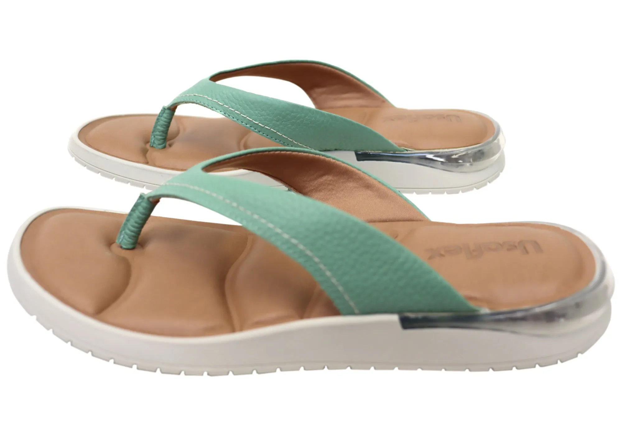 Usaflex Resort Womens Comfortable Brazilian Leather Thongs Sandals Usaflex Shoes