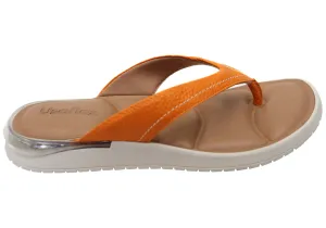 Usaflex Resort Womens Comfortable Brazilian Leather Thongs Sandals Usaflex Shoes