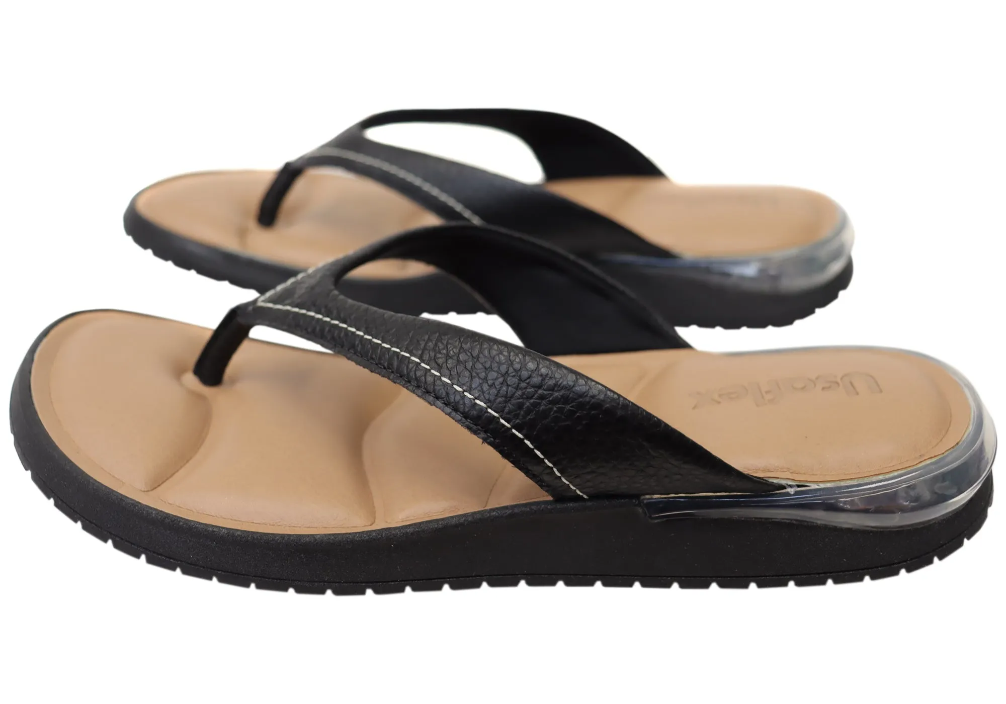 Usaflex Resort Womens Comfortable Brazilian Leather Thongs Sandals Usaflex Shoes
