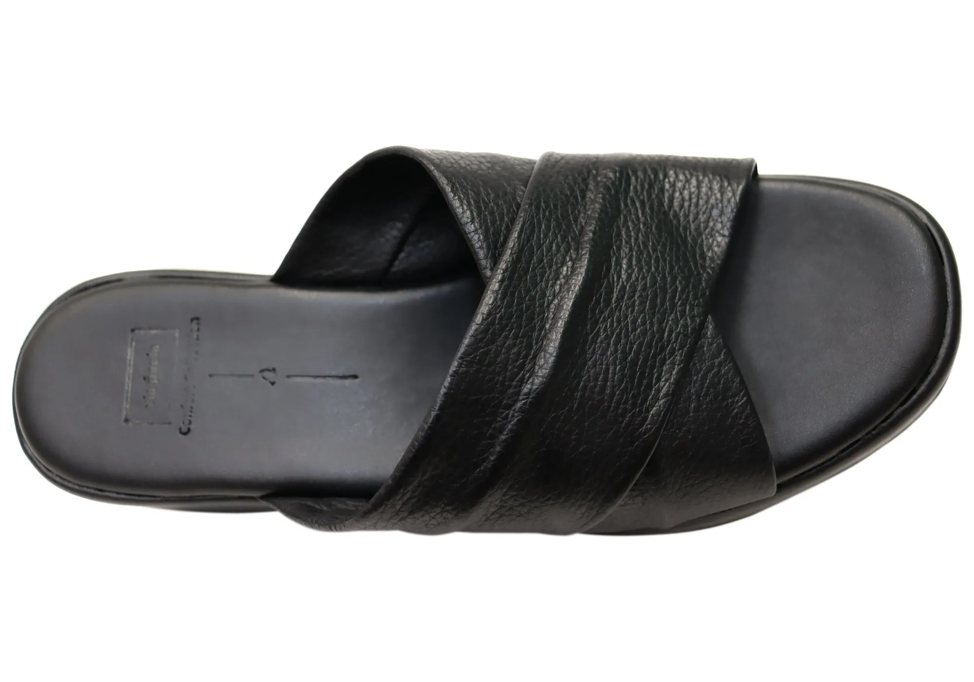 Via Paula Ginza Womens Brazilian Leather Platform Slides Sandals Via Paula Shoes