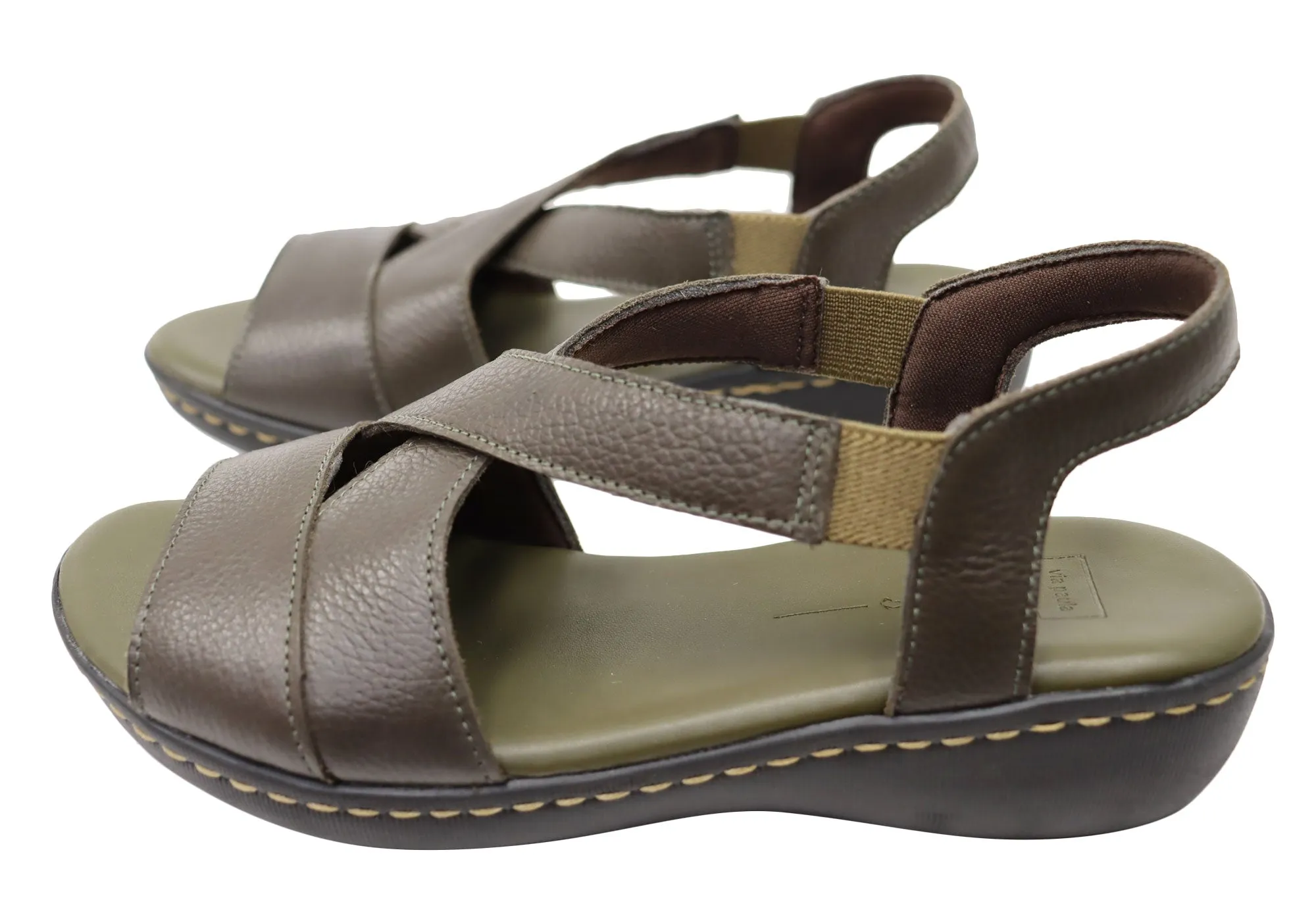 Via Paula Mimosa Womens Brazilian Comfortable Leather Sandals Via Paula Shoes