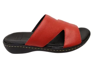 Via Paula Simona Womens Brazilian Comfortable Leather Slides Sandals Via Paula Shoes