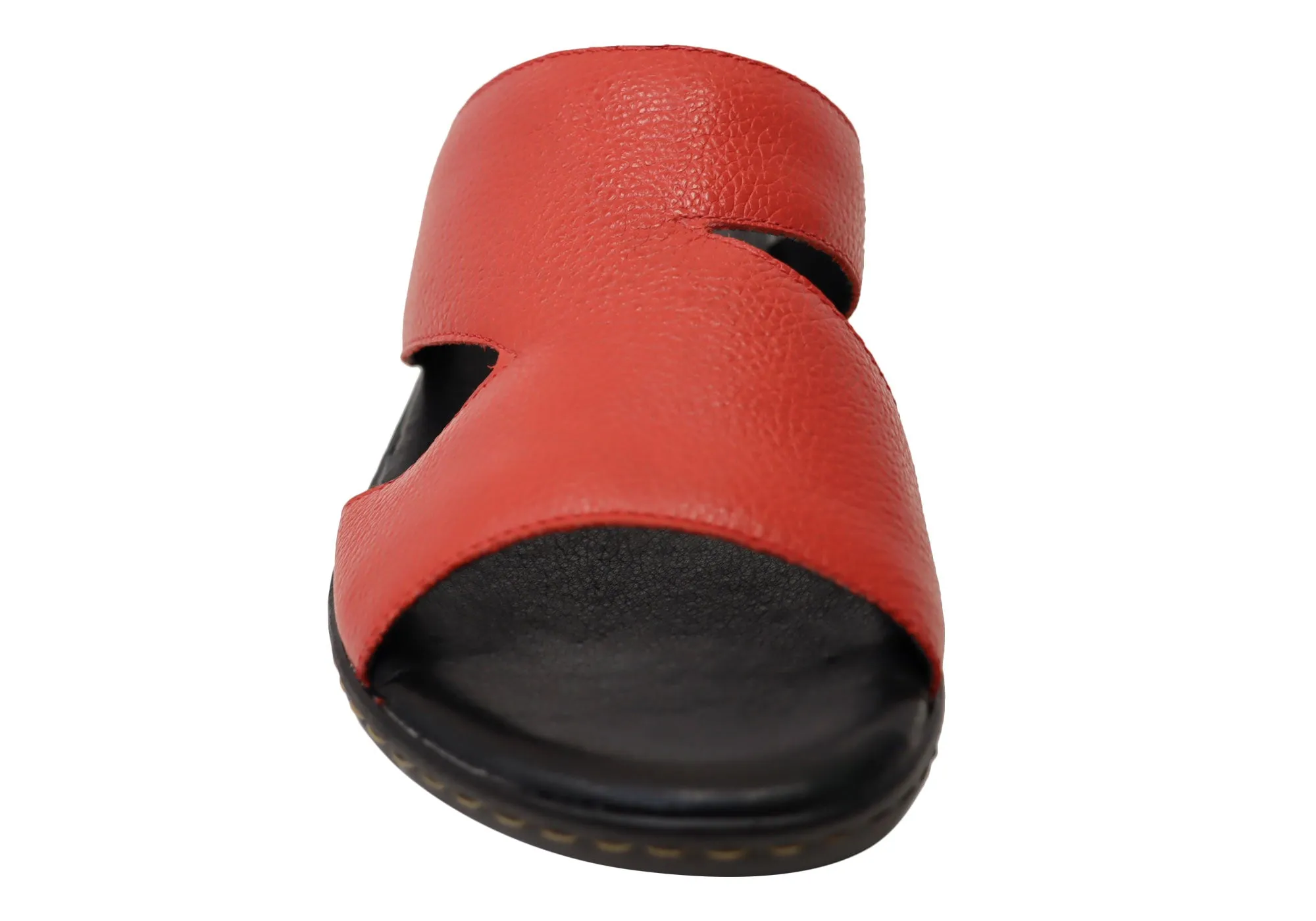 Via Paula Simona Womens Brazilian Comfortable Leather Slides Sandals Via Paula Shoes