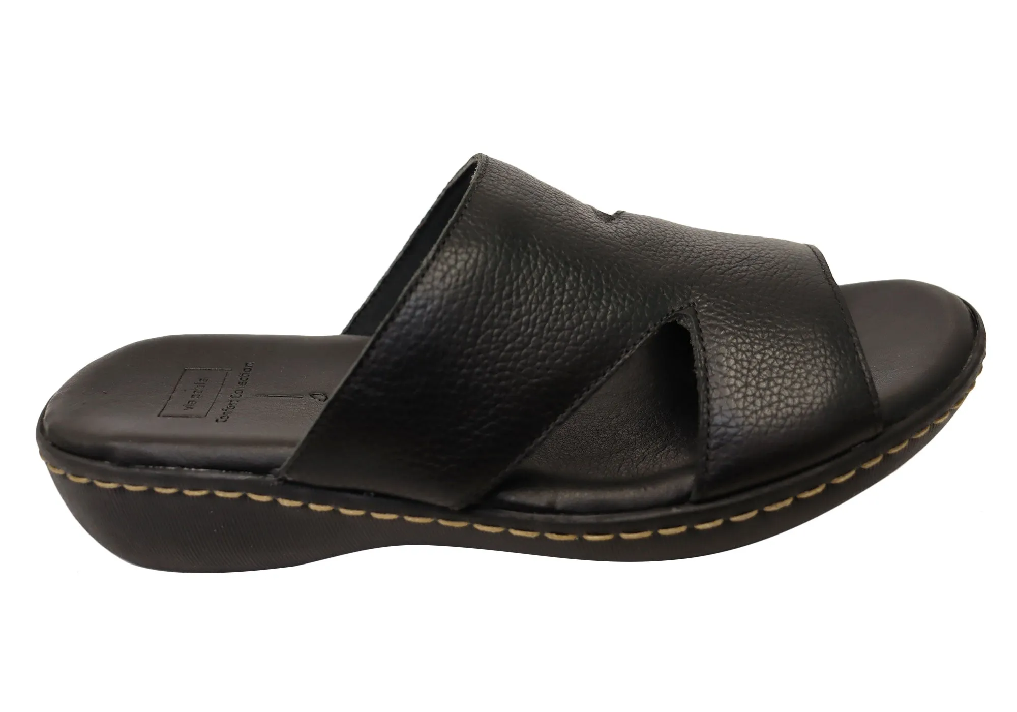 Via Paula Simona Womens Brazilian Comfortable Leather Slides Sandals Via Paula Shoes