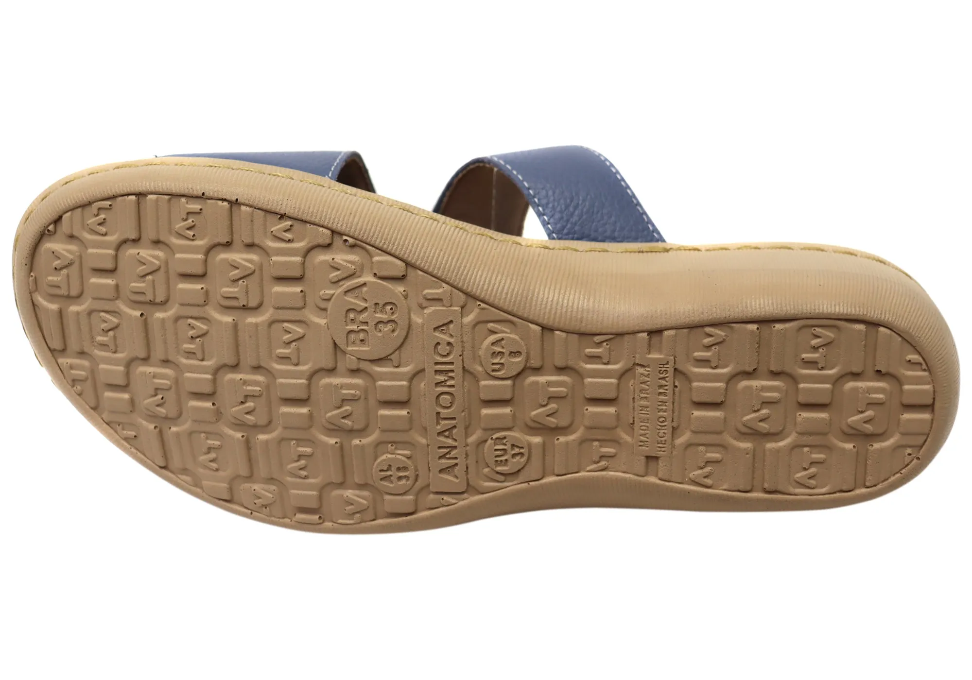 Via Paula Simona Womens Brazilian Comfortable Leather Slides Sandals Via Paula Shoes