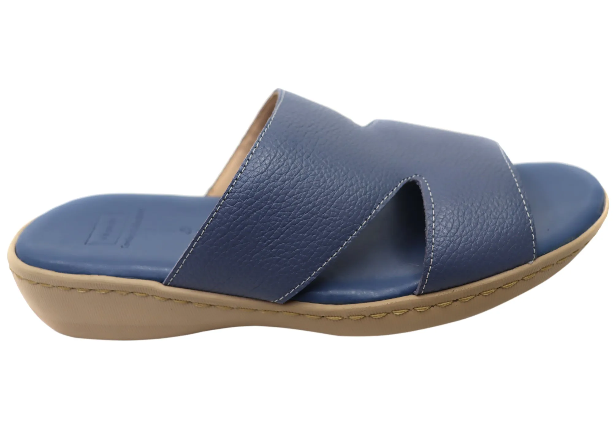 Via Paula Simona Womens Brazilian Comfortable Leather Slides Sandals Via Paula Shoes