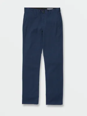 Volcom Frickin Modern Stretch Boys Pants (Age 8-14) Baja Indigo Volcom