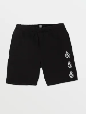 Volcom Iconic Stone Elastic Waist Fleece Boys Shorts (Age 2-7) Black Volcom