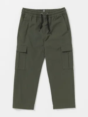 Volcom March Cargo Elastic Waist Boys Pants (Age 2-7) Squadron Green Volcom