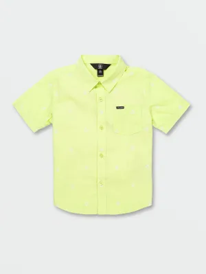 Volcom Patterson Boys Short Sleeve Woven Shirt (Age 2-7) Shadow Lime Volcom