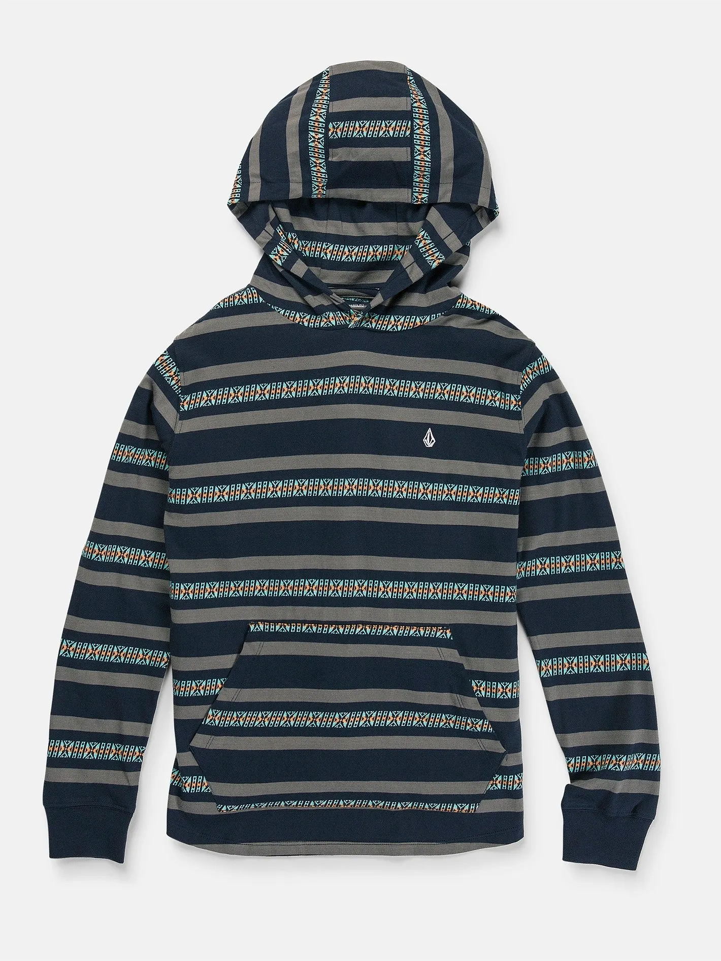 Volcom Seed Stone Hood Long Sleeve Shirt (Age 8-14) Navy Volcom