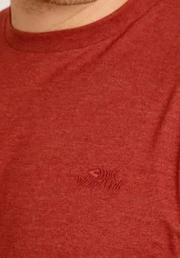 Weird Fish Fished Burnt Henna T-Shirt Red