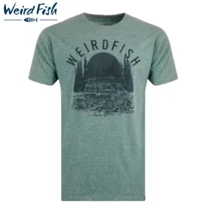 Weird Fish Off Grid Eco Jade T-Shirt Green
