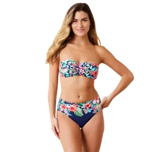 Womens Tommy Bahama Swimwear Tommy Bahama Island Cays Flora Twist Bandeau Top - Mare Navy