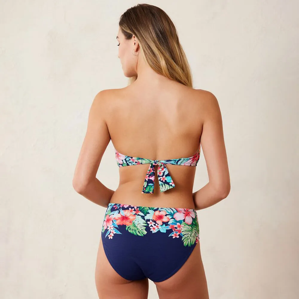 Womens Tommy Bahama Swimwear Tommy Bahama Island Cays Flora Twist Bandeau Top - Mare Navy