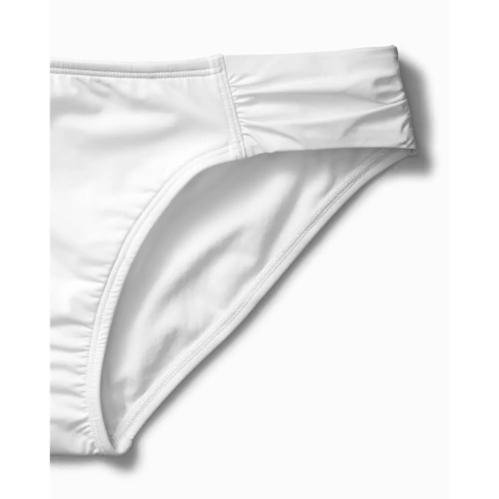 Womens Tommy Bahama Swimwear Tommy Bahama Pearl Side Shirred Hipster Bikini Bottom - White